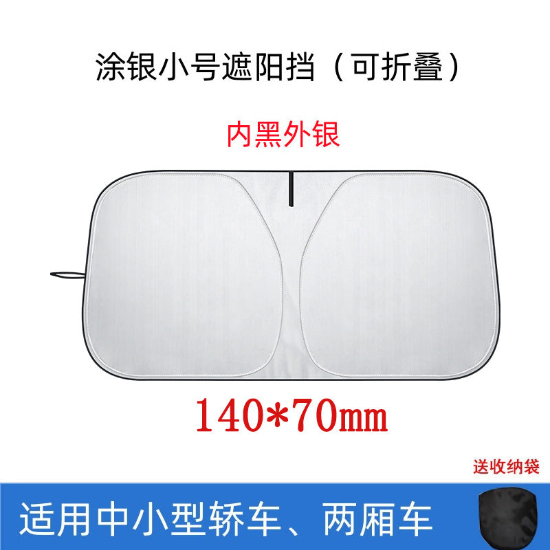 Car Heat Insulation Sunshade Front Windshield Titanium Silver Coated Sunshade Sun Protection Sunshade Curtain Summer Car Sunshade Umbrella