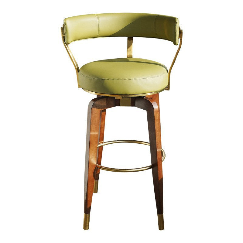 Light Luxury Metal High-End Bar Stool with Adjustable Height, Swivel Backrest, Suitable for Home and Bar Use, High-End Bar Stool Chair