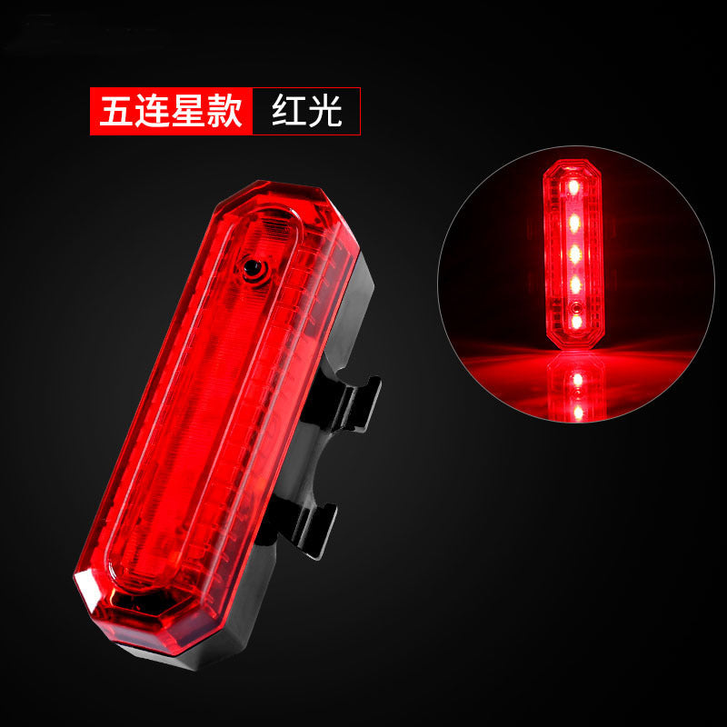Mountain Bicycle Lights Cycling Taillight USB Rechargeable Light Rear Warning Light Night Bicycle Fixture Bicycle Taillight