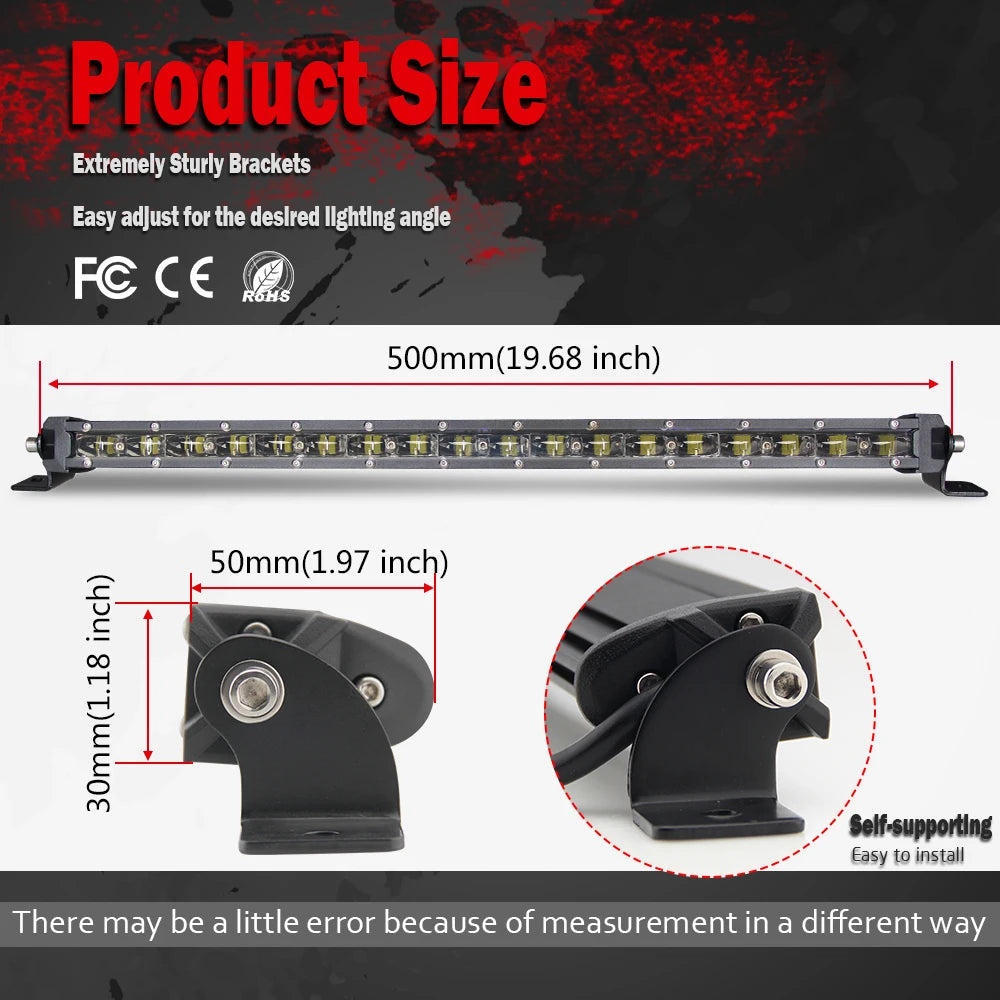 wholesale price 6D Reflector Offroad Led Light Bar 4x4 Led Light Bar Single Row Super Bright driving beam truck led light bar