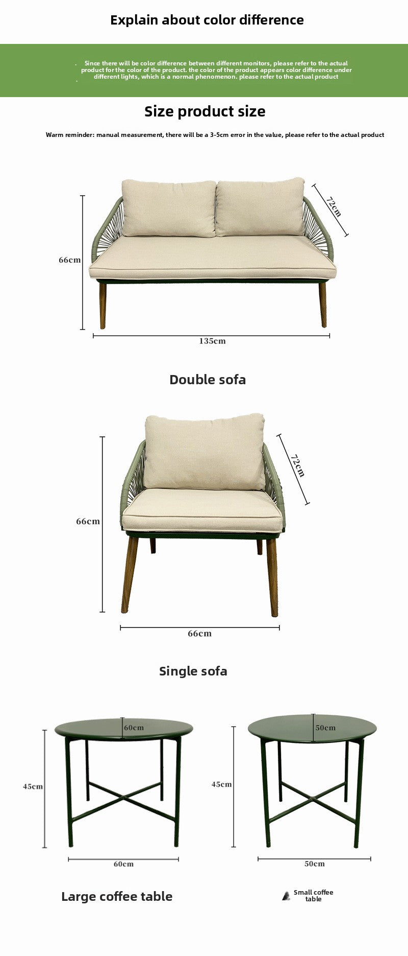 PE Imitation Rattan Sofa Coffee Table and Chair Set Waterproof Sunproof Insectproof Villa Courtyard Balcony Outdoor Leisure Sofa