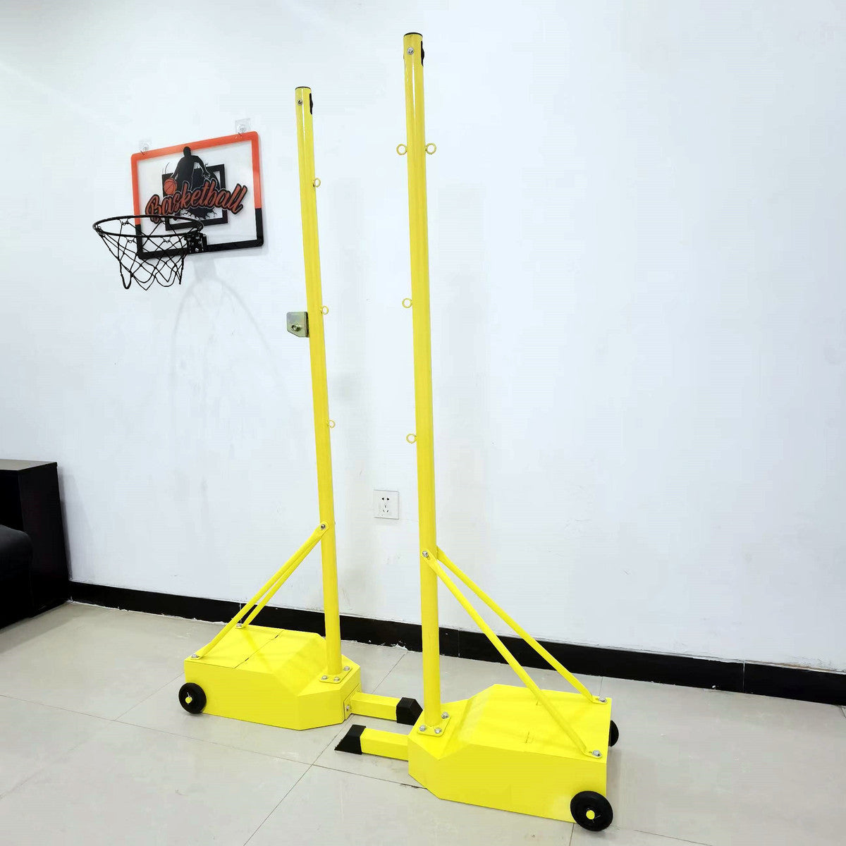 Badminton Net Frame Net Post Portable Standard Mobile Competition Badminton Frame Standard Indoor and Outdoor Badminton Post