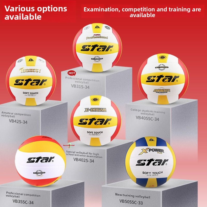 Authentic Star Volleyball for Middle School Entrance Exam, Standard Size 5 Hard Volleyball VB4025-34