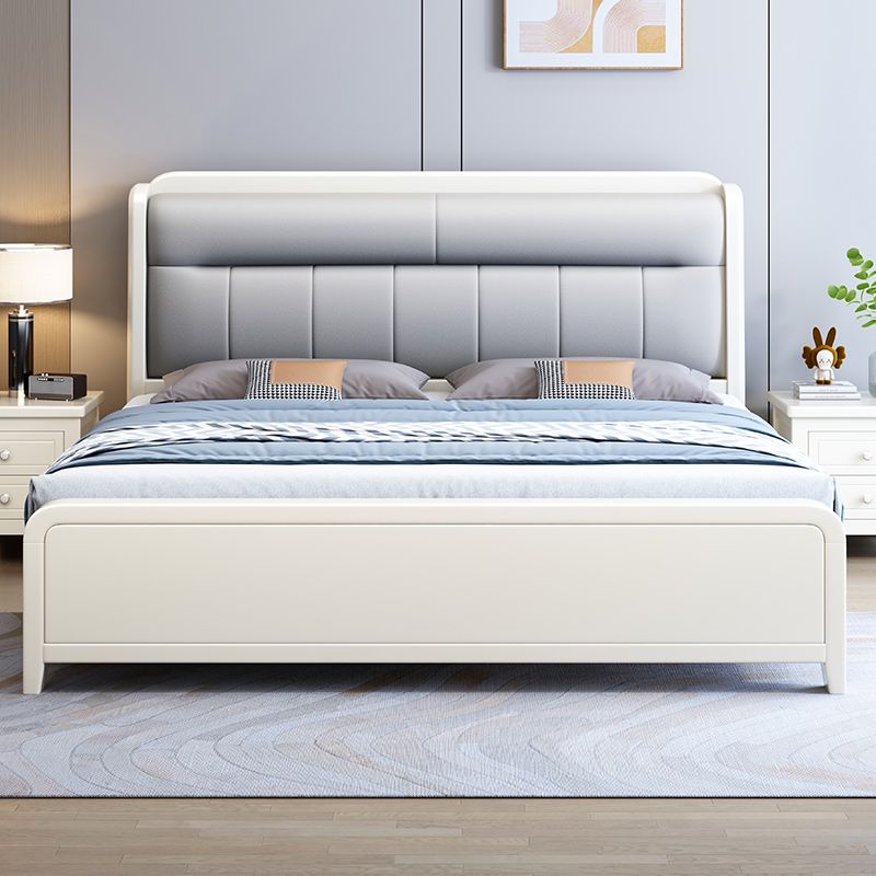 White Cream Style Solid Wood Bed Pastoral Style Modern Simple 1.5 M Small Apartment Double Bed Master Bedroom 1.8 M Big Bed