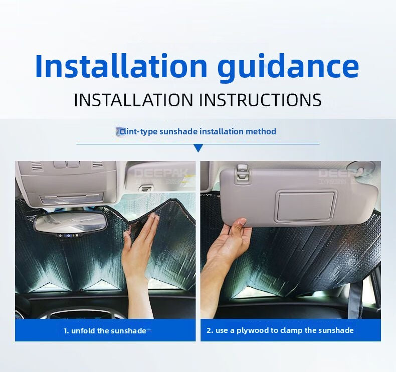 Car Front Sunshade Sun Protection Heat Insulation Sunshade Sun Visor Car Interior Cover UV Protection Sunshade Curtain Heat Insulation