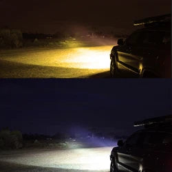 E-Mark Approved IP68 12D 2 Row Yellow White Strobe Dual Color Offroad Led bar roof lights 4x4