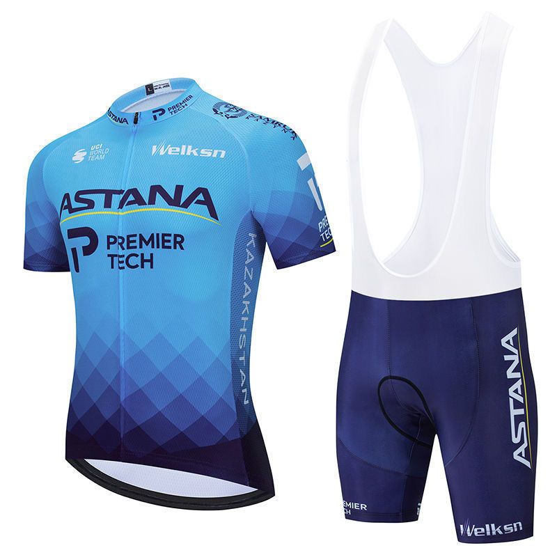 Summer Astana Short-Sleeve Cycling Clothes Suit Mountain Highway Tour De France Team Thin Breathable Cycling Top