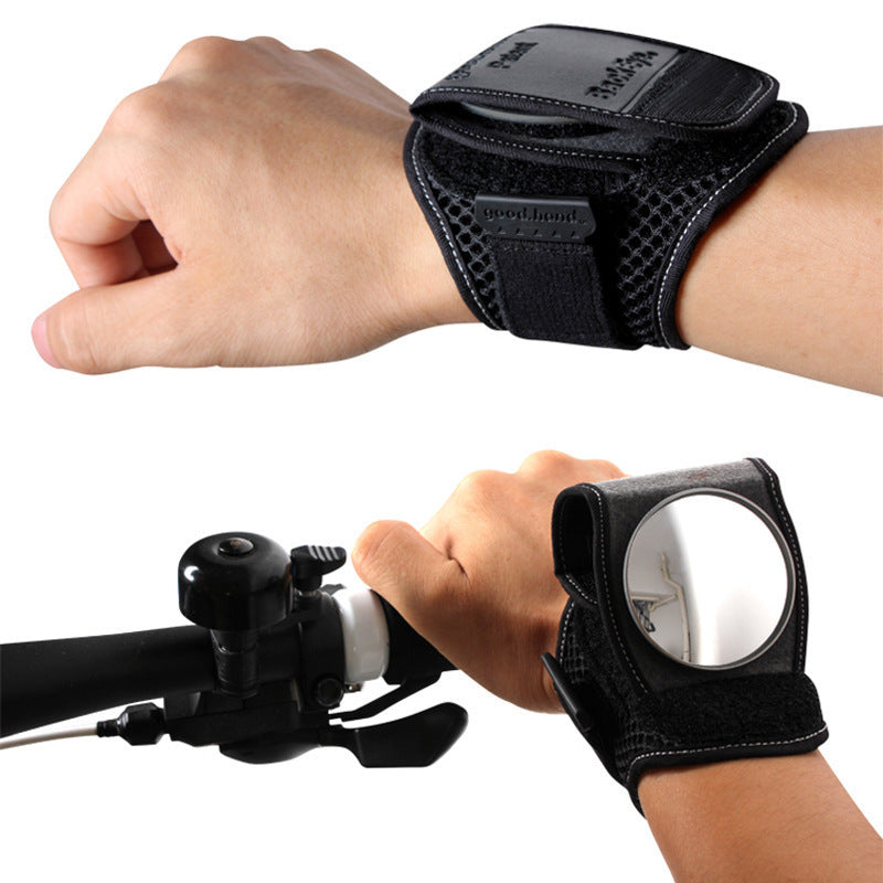 Bicycle Rearview Mirror with Wrist Strap Arm Can Rotate 360 Degrees Reflector