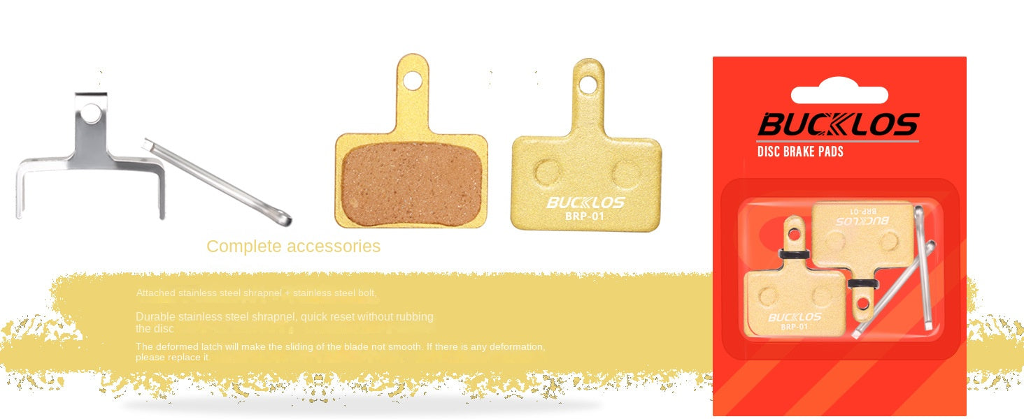 BUCKLOS Mountain Bike Brake Pads Disc Brake MT200 Heat Dissipation Metal Brake Pads Resin Ceramic Brake Pads