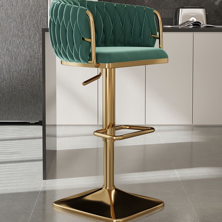 Light Luxury Bar Stool Adjustable Rotating Home Use Backrest High Stool Simple Creative Bar Chair Internet Celebrity Woven Chair