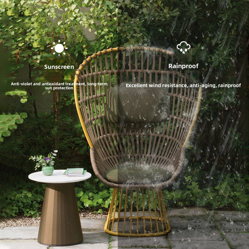 Nordic Rattan Sofa Outdoor Courtyard Villa Leisure Rattan Lounge Chair Waterproof Sunproof Hotel Homestay Furniture Set
