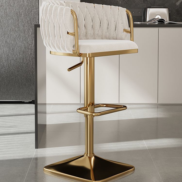 Light Luxury Bar Stool Adjustable Rotating Home Use Backrest High Stool Simple Creative Bar Chair Internet Celebrity Woven Chair