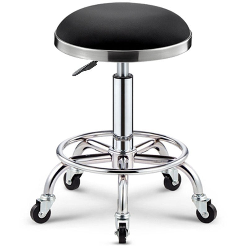 Adjustable Swivel Stool with Wheels, Large Work Stool, Round Stool for Barber Shop, Hair Salon, Bar Counter Chair with Backrest, Bar Chair