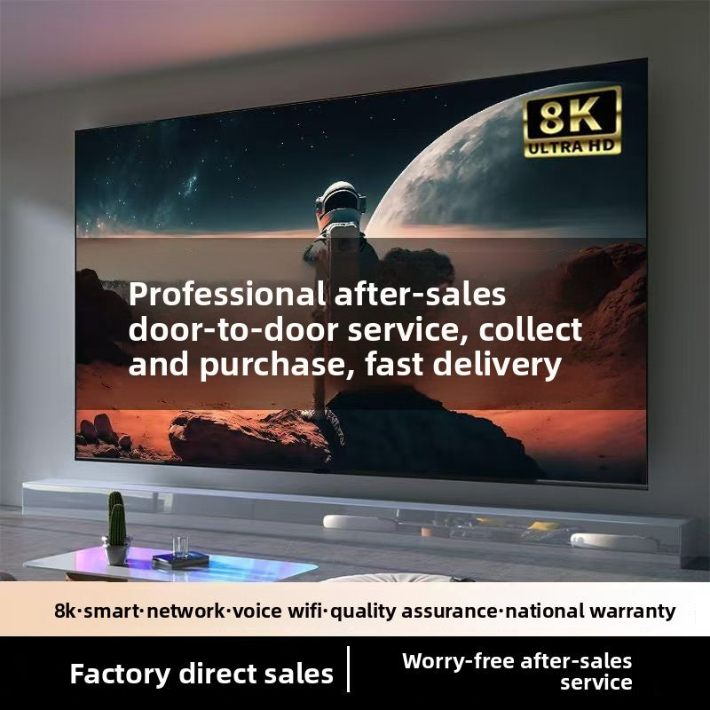 Large Screen Borderless Full Screen Ace 100inch Voice Control TV Ultra Clear Eye Protection Wall Mount 85/75/65/ 55inch
