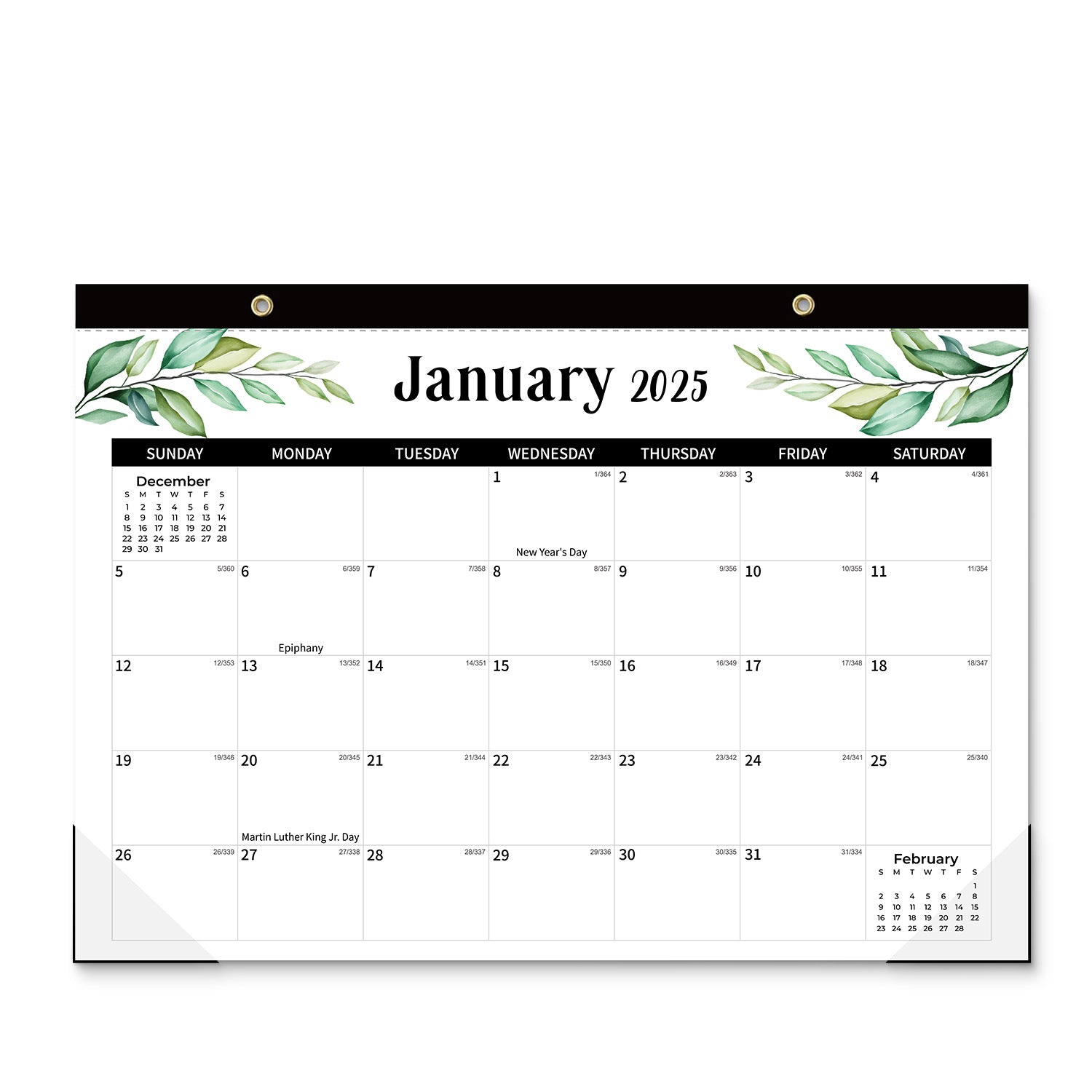 Cross-Border Amazon 2025 English Version Wall Calendar Minimalist Creative Transparent Corner Desktop Countdown Schedule Plan Book