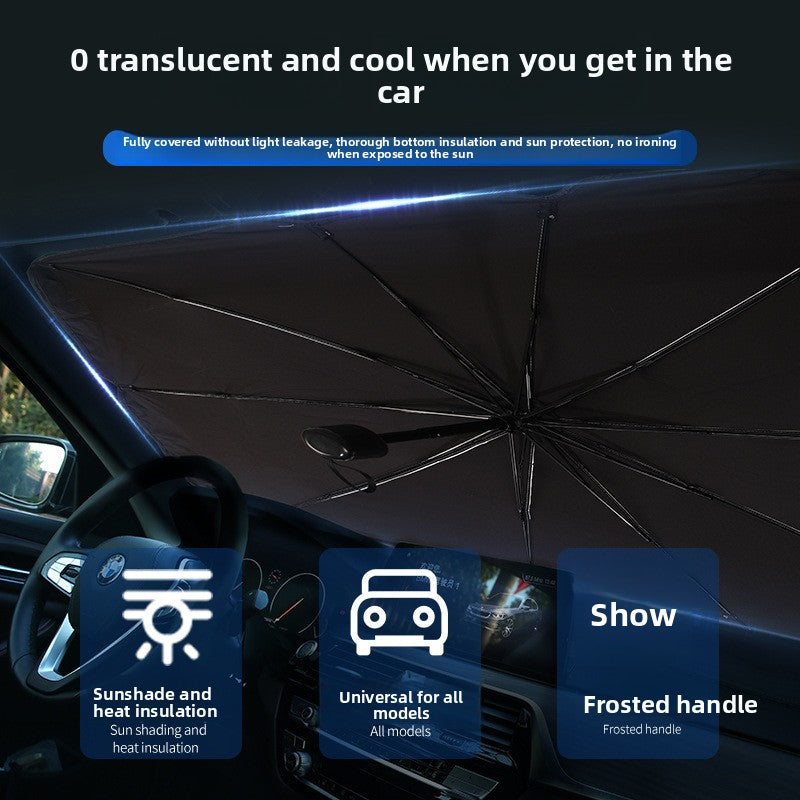 Car Sunshade Umbrella Front Shield Sun Protection Heat Insulation Retractable Foldable Universal for BMW Audi Tesla All Series