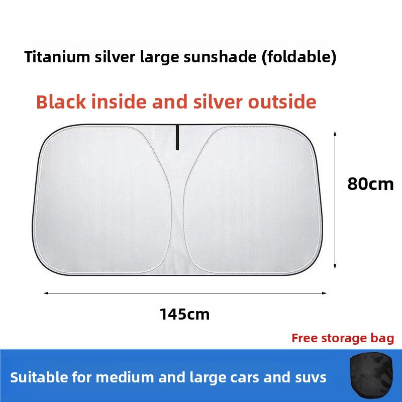 New Car Sunshade Sun Protection Heat Insulation Sunshade Sunshade Curtain Cover Car Interior Front Glass Panel Cover Sunshade Board Supplies