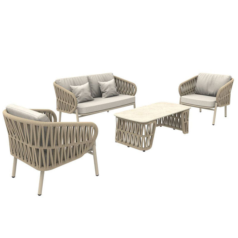 Outdoor Sofa High-End Aluminum Alloy Villa Balcony Courtyard Garden Homestay Hotel Nordic Outdoor Leisure Sofa Chair
