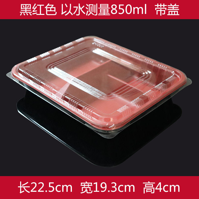 100pcs Disposable lunch box bento box fast food lunch box packing box with cover rectangular divided grid 2 3 4 5