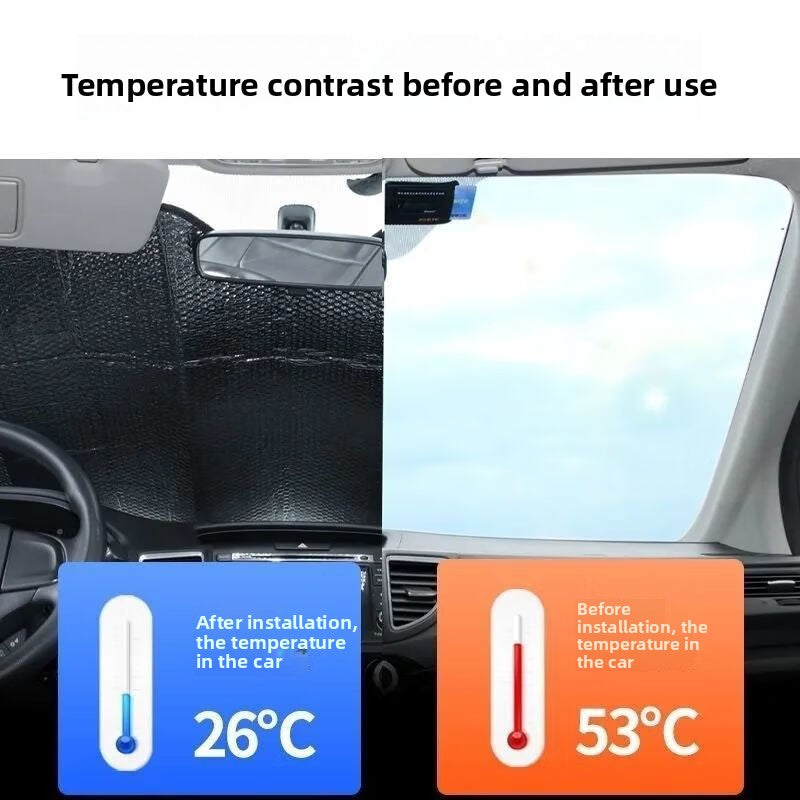 Car Front Sunshade Sun Protection Heat Insulation Sunshade Sun Visor Car Interior Cover UV Protection Sunshade Curtain Heat Insulation