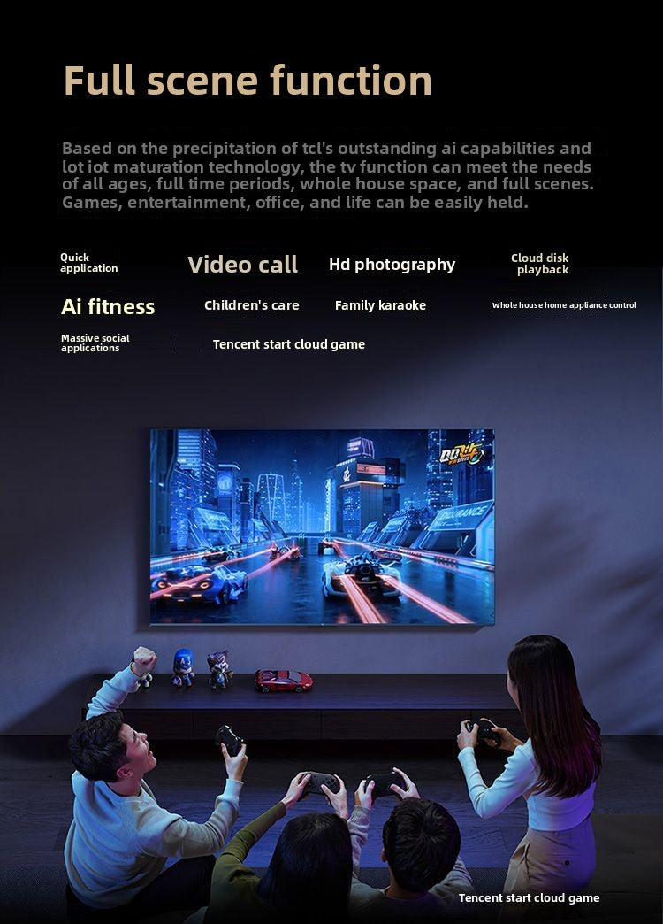 TCL TV 65-Inch 120Hz High Refresh MEMC Anti-Shake Eye Protection 2gb + 32gb Large Memory TV V8l