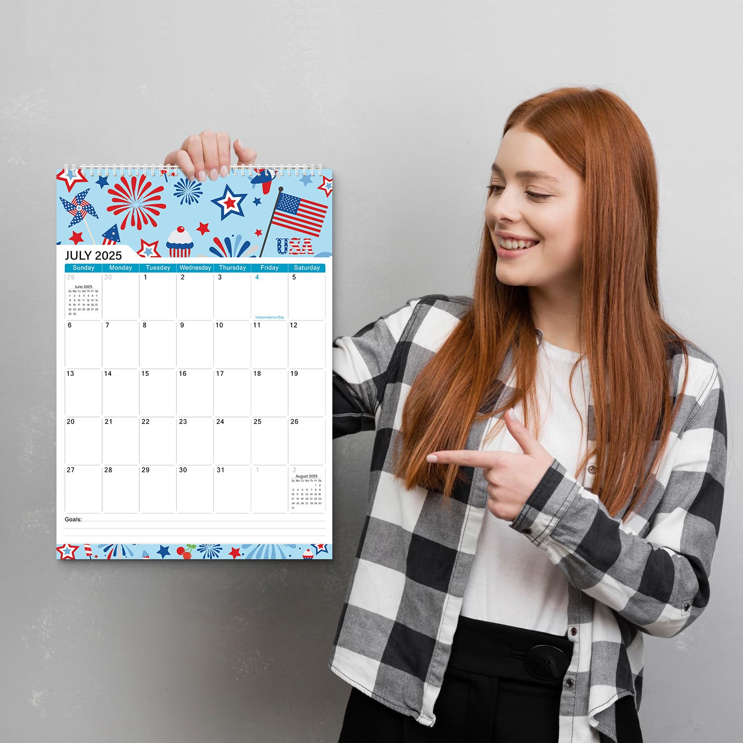 2025 English Wall Calendar in Stock European and American Style Holiday English Version Wall Calendar Desk Calendar Design Printing