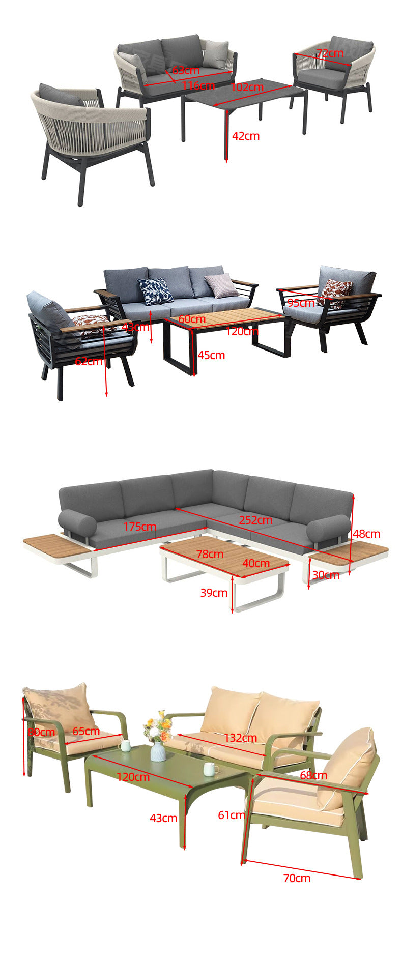 Outdoor Sofa High-End Aluminum Alloy Villa Balcony Courtyard Garden Homestay Hotel Nordic Outdoor Leisure Sofa Chair