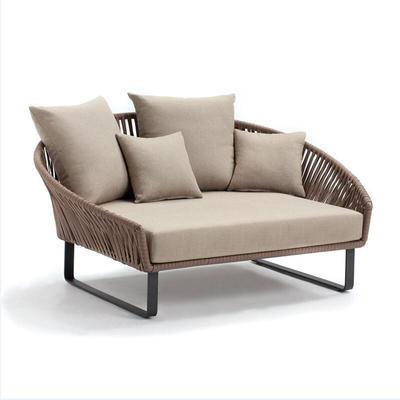 Outdoor Sofa Waterproof Outdoor Restaurant Seat Rattan Sofa Courtyard Terrace Balcony Leisure Double Rattan Woven Sofa Chair