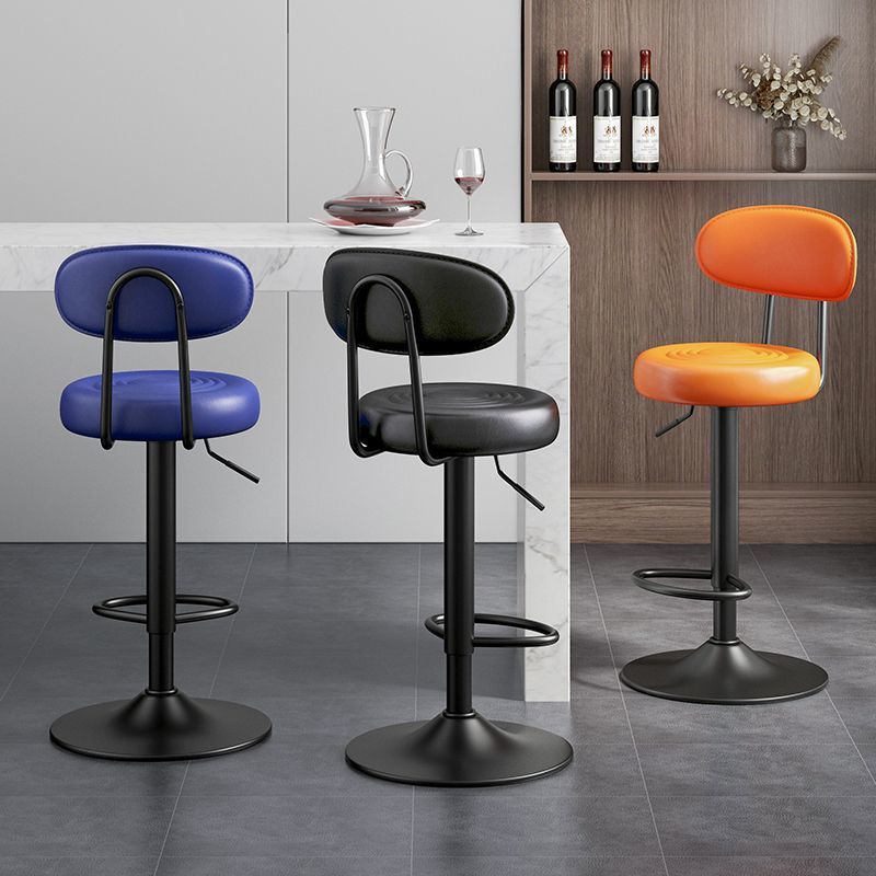 Kerun Bar Stool Modern Simple Swivel High Stool Home Use with Backrest Bar Chair Cashier Desk Adjustable Bar Stool