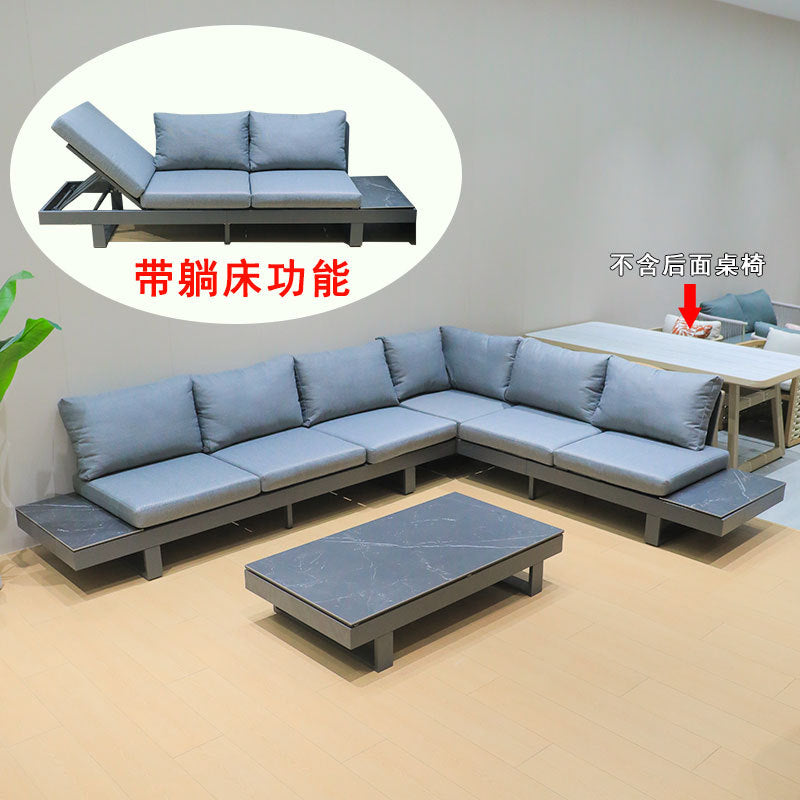 Outdoor Sofa High-End Aluminum Alloy Villa Balcony Courtyard Garden Homestay Hotel Nordic Outdoor Leisure Sofa Chair
