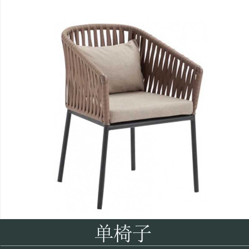 Outdoor Sofa Sunproof Waterproof Leisure Living Room Balcony Outdoor Courtyard Coffee Table Three-Person Rattan Furniture Homestay Rattan Chair
