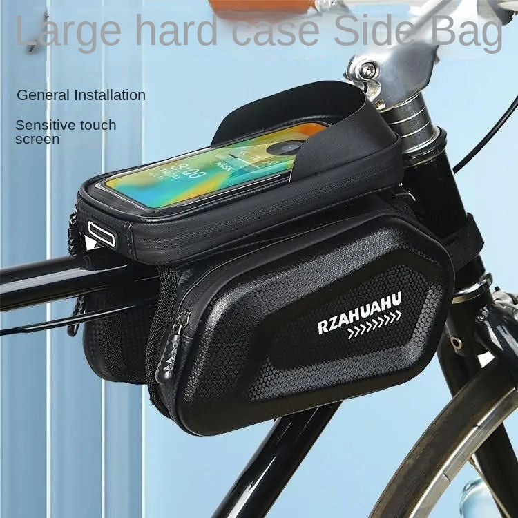 Mountain Bicycle Bag Front Beam Bag Mountain Bike Double Bag Mobile Phone Bag Upper Tube Bag Waterproof Saddle Bag Cycling Fixture