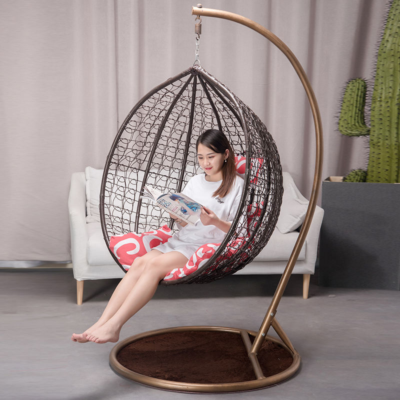 Hanging Basket Rattan Chair Indoor Swing Home Leisure Hammock Lazy Cradle Chair Outdoor Courtyard Rocking Chair Balcony Glider