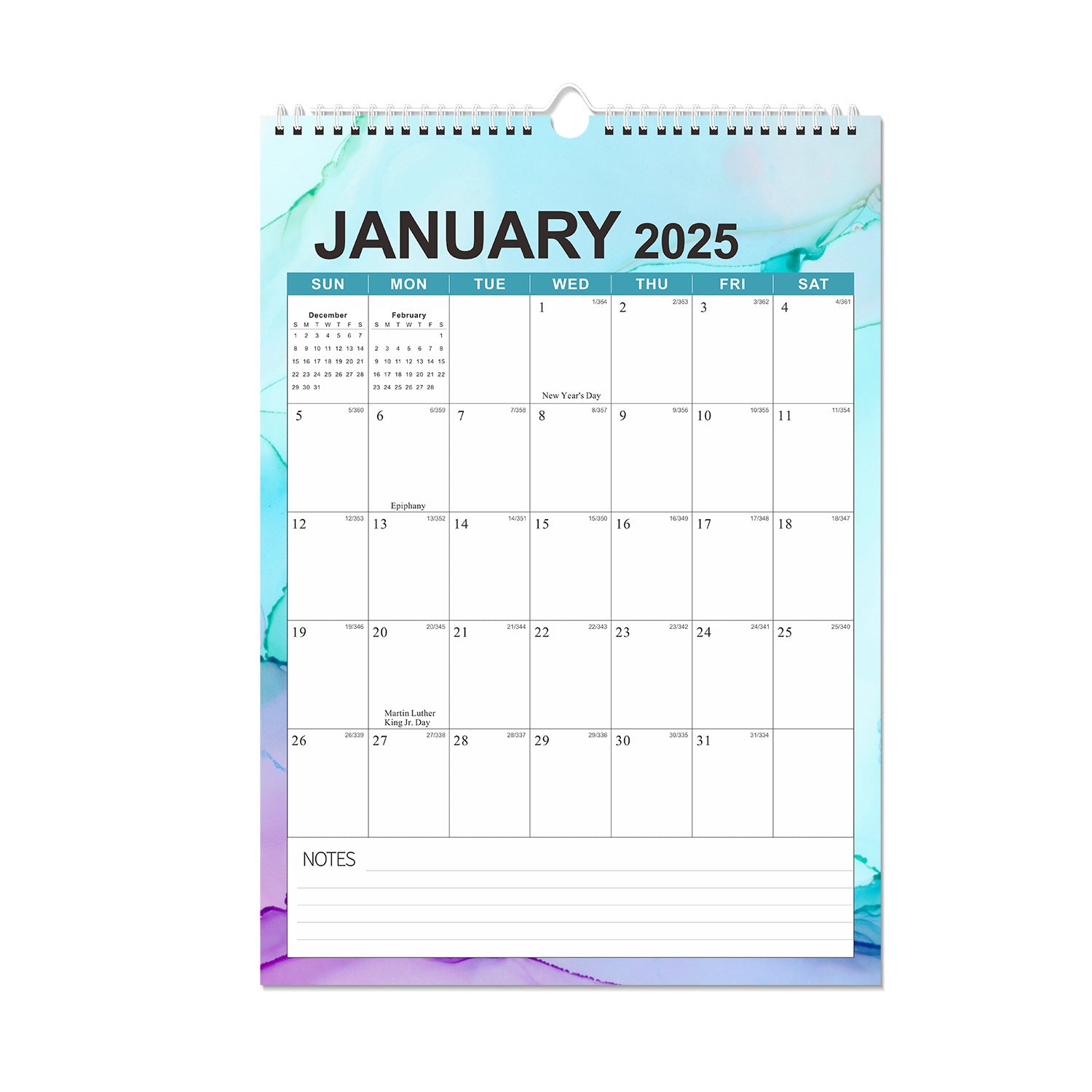 2025 English Wall Calendar in Stock European and American Style Holiday English Version Wall Calendar Desk Calendar Design Printing