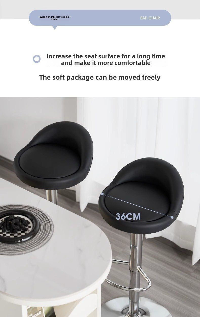 Kerun Bar Stool Adjustable High Stool Bar Stool Home Bar Comfortable Stool High Chair with Backrest Bar Chair Swivel Round Stool