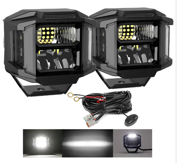 Newest 4X4 Trucks Cube 40W Led Spot Light with Side Shooter 3 Inch Amber Clear Led Pods