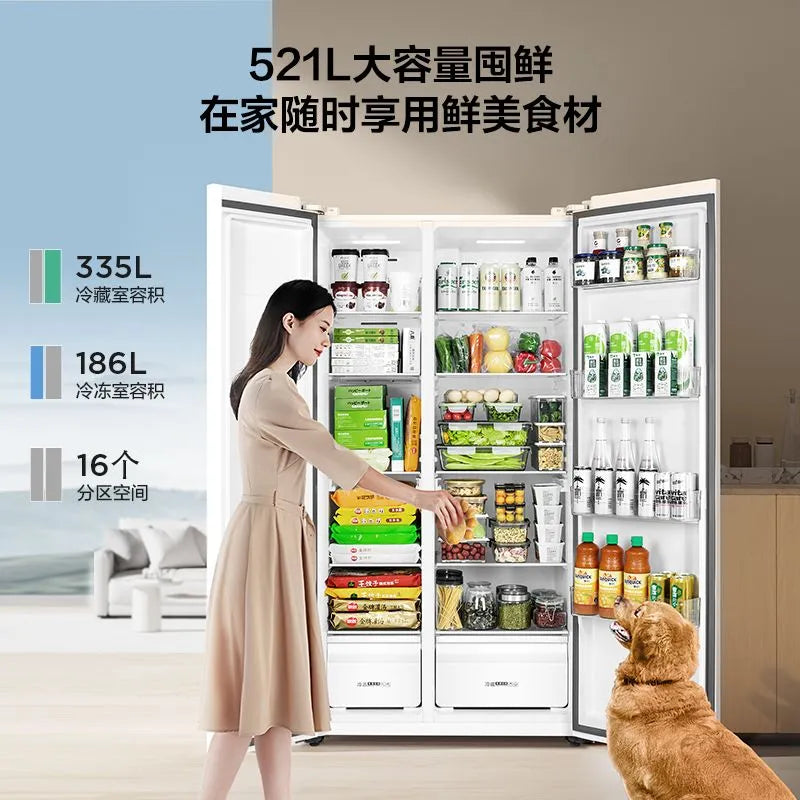 TCL refrigerator 521 liter air-cooled no-frost double door refrigerator household appliances