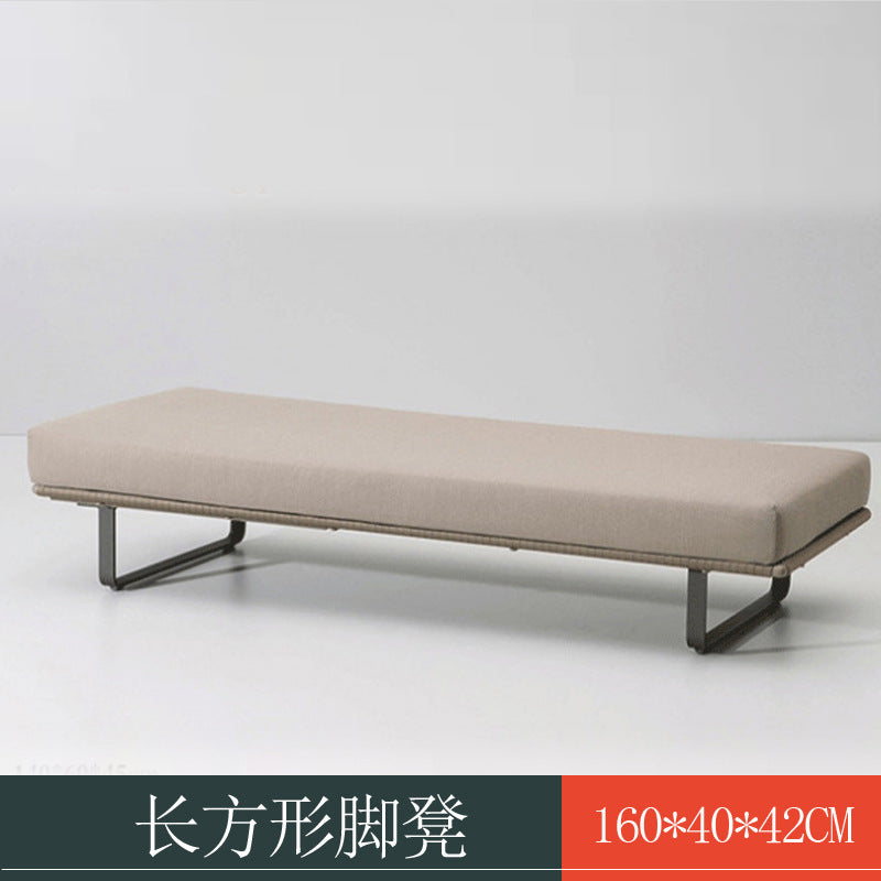 Outdoor Sofa Sunproof Waterproof Leisure Living Room Balcony Outdoor Courtyard Coffee Table Three-Person Rattan Furniture Homestay Rattan Chair