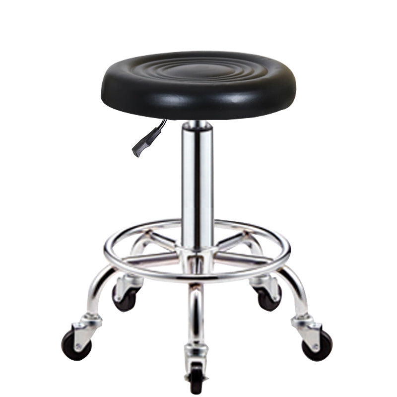 Adjustable Swivel Stool with Wheels, Large Work Stool, Round Stool for Barber Shop, Hair Salon, Bar Counter Chair with Backrest, Bar Chair