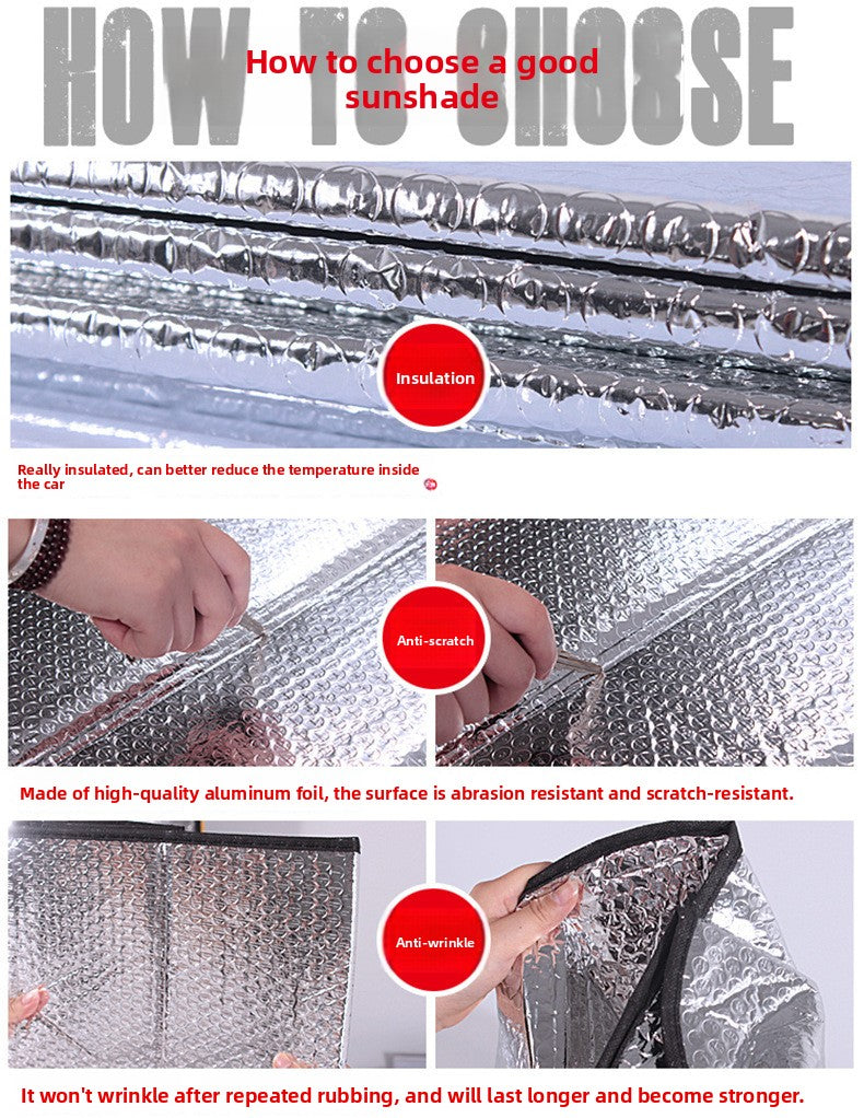 Car Sunshade Summer Heat Insulation Retractable Sunshade Aluminum Foil 140x70 Sunshade Umbrella Sun Protection