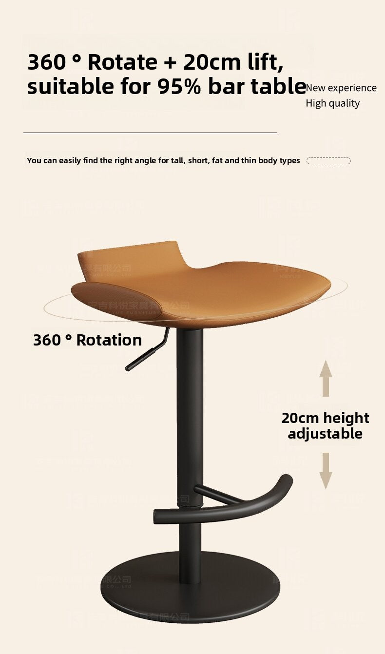 Light Luxury Bar Stool Simple Modern Stainless Steel Lifting Bar Chair Home Middle Island Desk Front Desk Bar High Leg Bar Stool