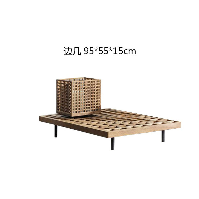 Outdoor Rattan Sofa Courtyard Nordic Solid Wood Garden Balcony Leisure Art Rattan Chair Combination Outdoor Rattan Furniture