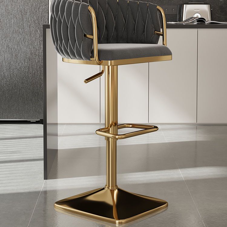 Light Luxury Bar Stool Adjustable Rotating Home Use Backrest High Stool Simple Creative Bar Chair Internet Celebrity Woven Chair