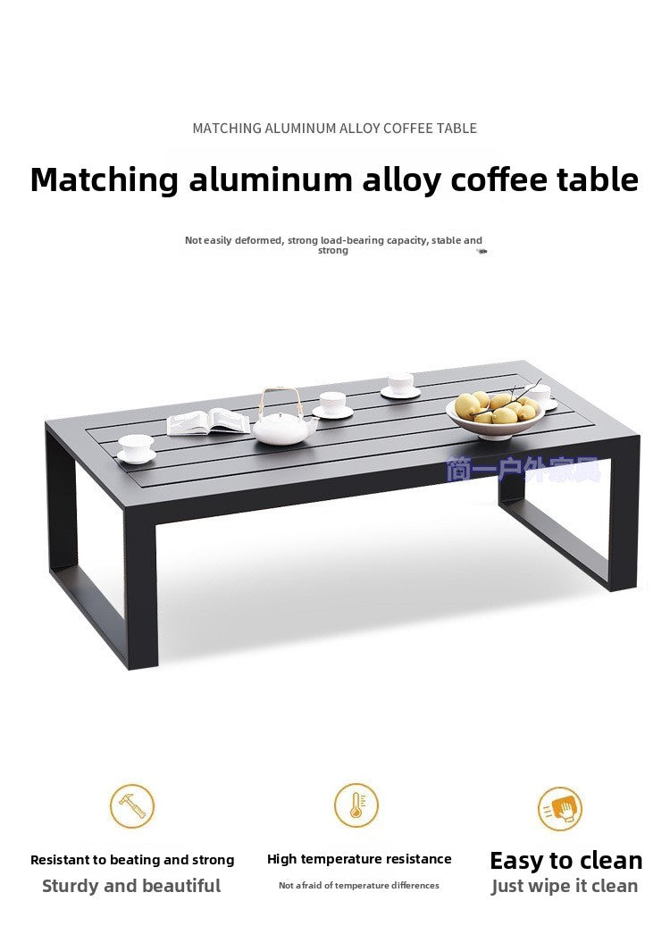 Outdoor Aluminum Alloy Sofa Courtyard Villa Coffee Table Set Waterproof Anti-Slip B&B Hotel Cross-Border Export Furniture