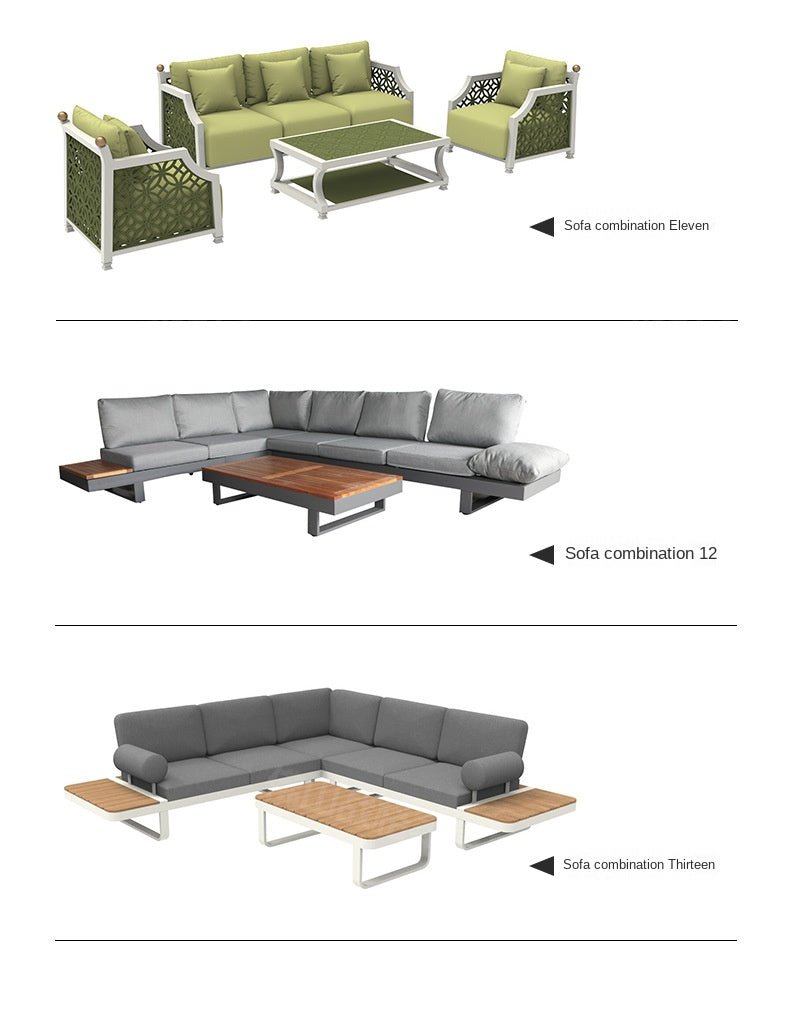 Outdoor Sofa High-End Aluminum Alloy Villa Balcony Courtyard Garden Homestay Hotel Nordic Outdoor Leisure Sofa Chair