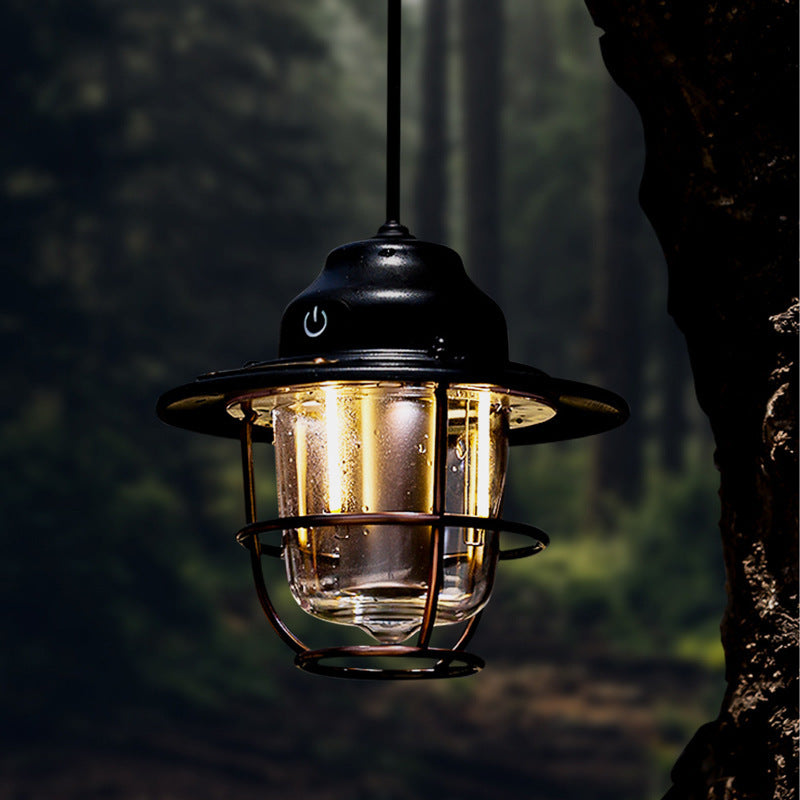Customized Outdoor Lighting Camping Lamp USB Charging Retro Barn Lantern Campsite Lamp Ambience Light Tent LED Light for Camping