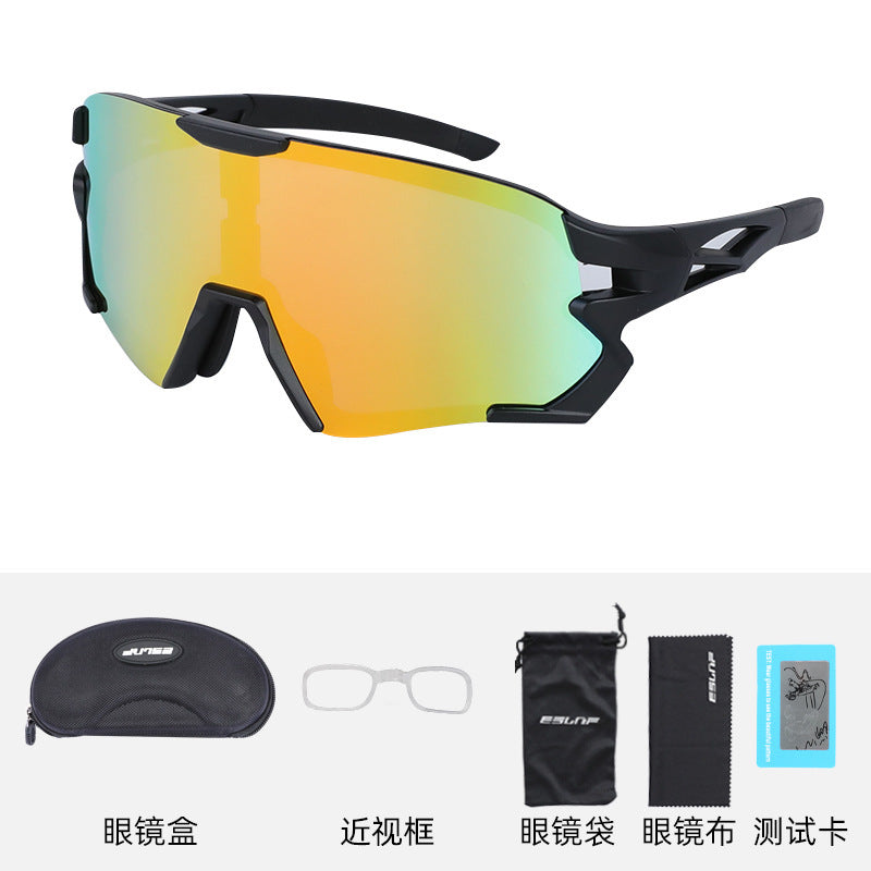 Eslnf Outdoor Pc Sunglasses Men's and Women's Myopia Lens Bicycle Sand-Proof Color-Changing Polarized Glasses for Riding