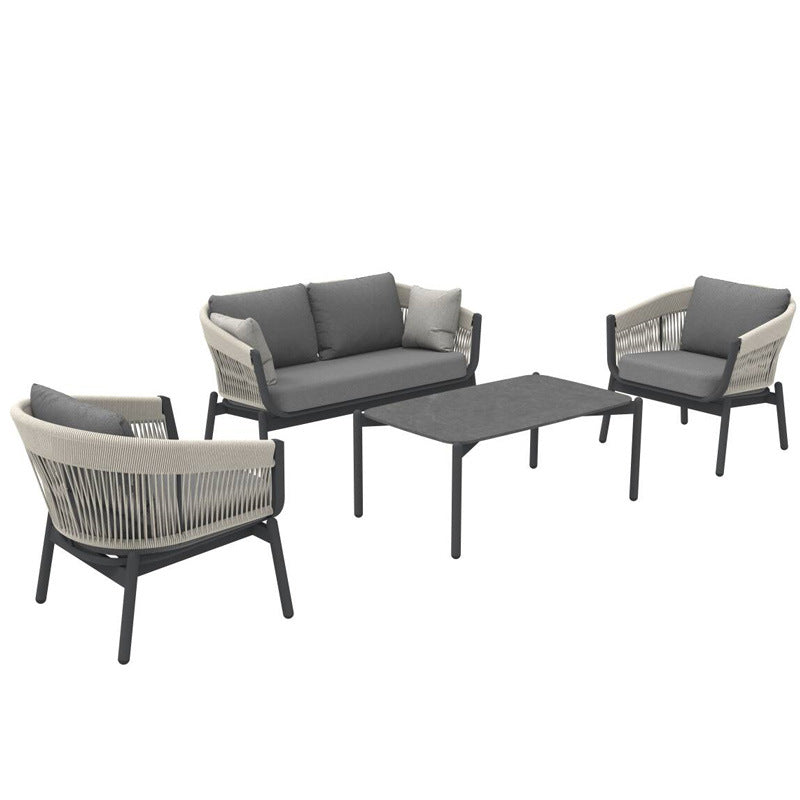 Outdoor Sofa High-End Aluminum Alloy Villa Balcony Courtyard Garden Homestay Hotel Nordic Outdoor Leisure Sofa Chair