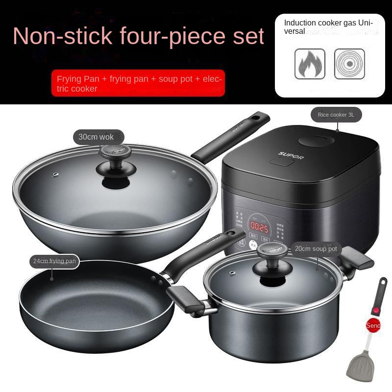 Supor pot set four-piece frying pan non-stick pot rice cooker