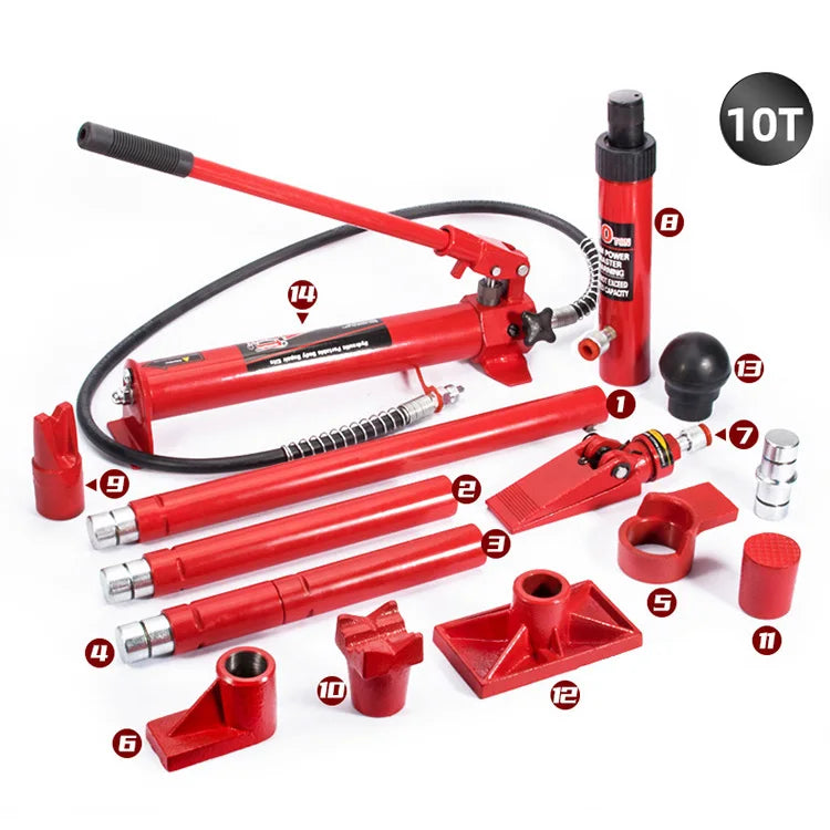 4 /10/20Ton Porta Power Hydraulic Jack Body Frame Repair Kit Auto Shop Tool Heavy Set